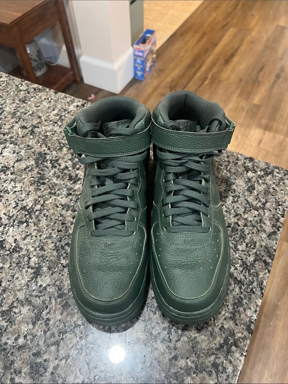 Nike High Top Sneakers in Forest Green with Black Swoosh